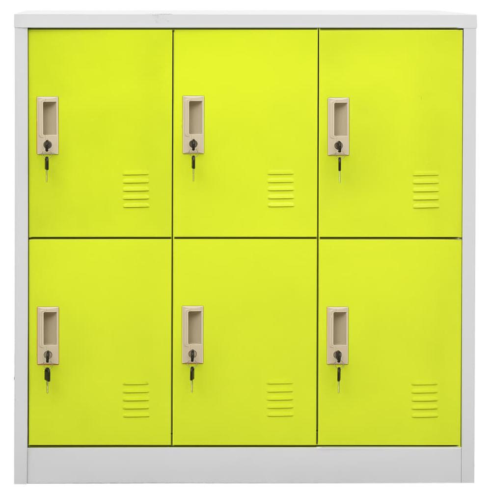 vidaXL Locker Cabinet Light Gray and Green 35.4"x17.7"x36.4" Steel, 336439. Picture 2