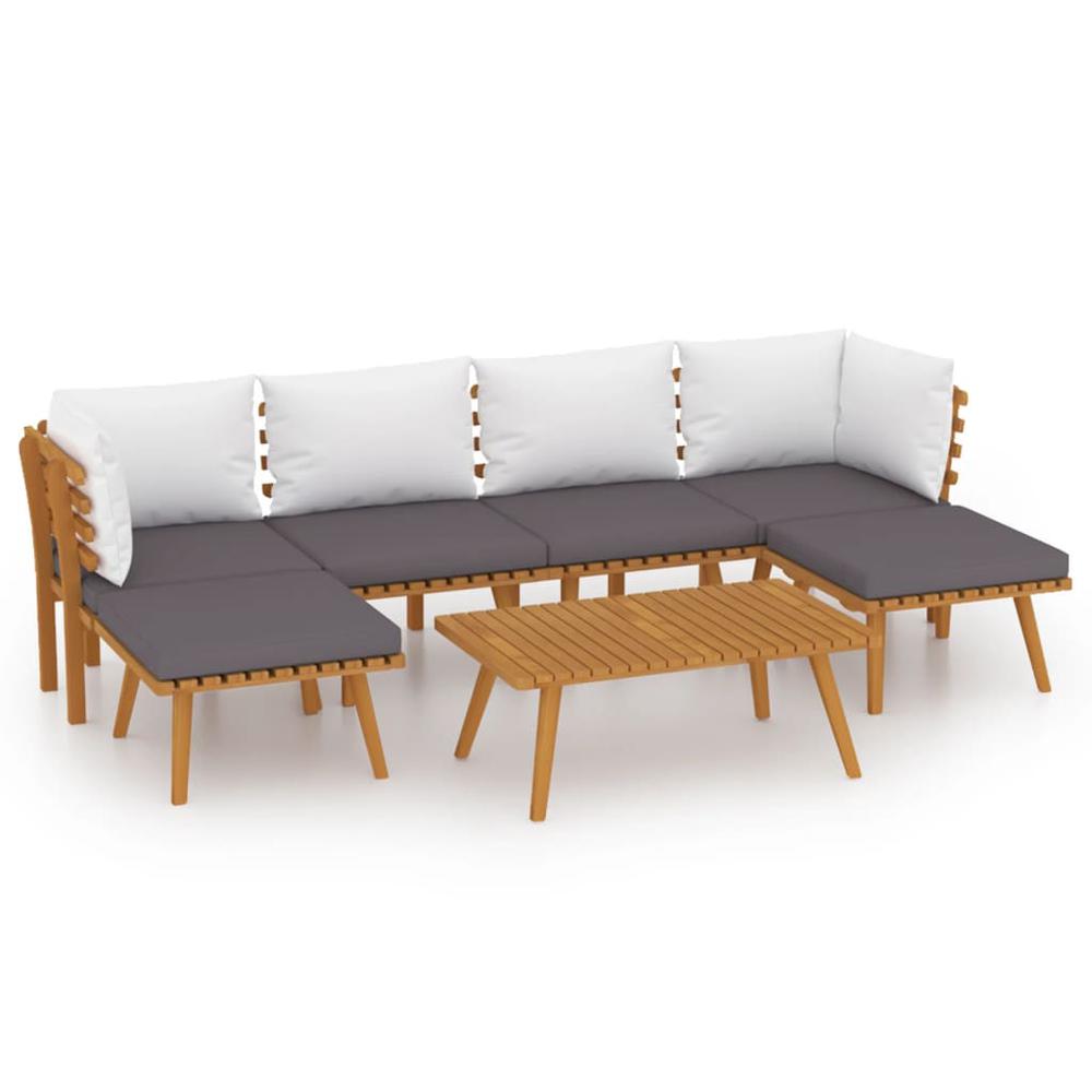 vidaXL 7 Piece Patio Lounge Set with Cushions Solid Acacia Wood, 3087023. Picture 2