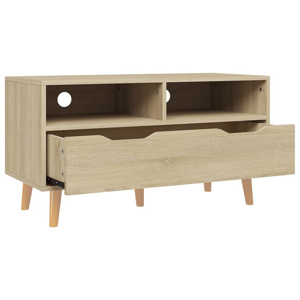 vidaXL TV Cabinet Sonoma Oak 35.4"x15.7"x19.1" Engineered Wood. Picture 4