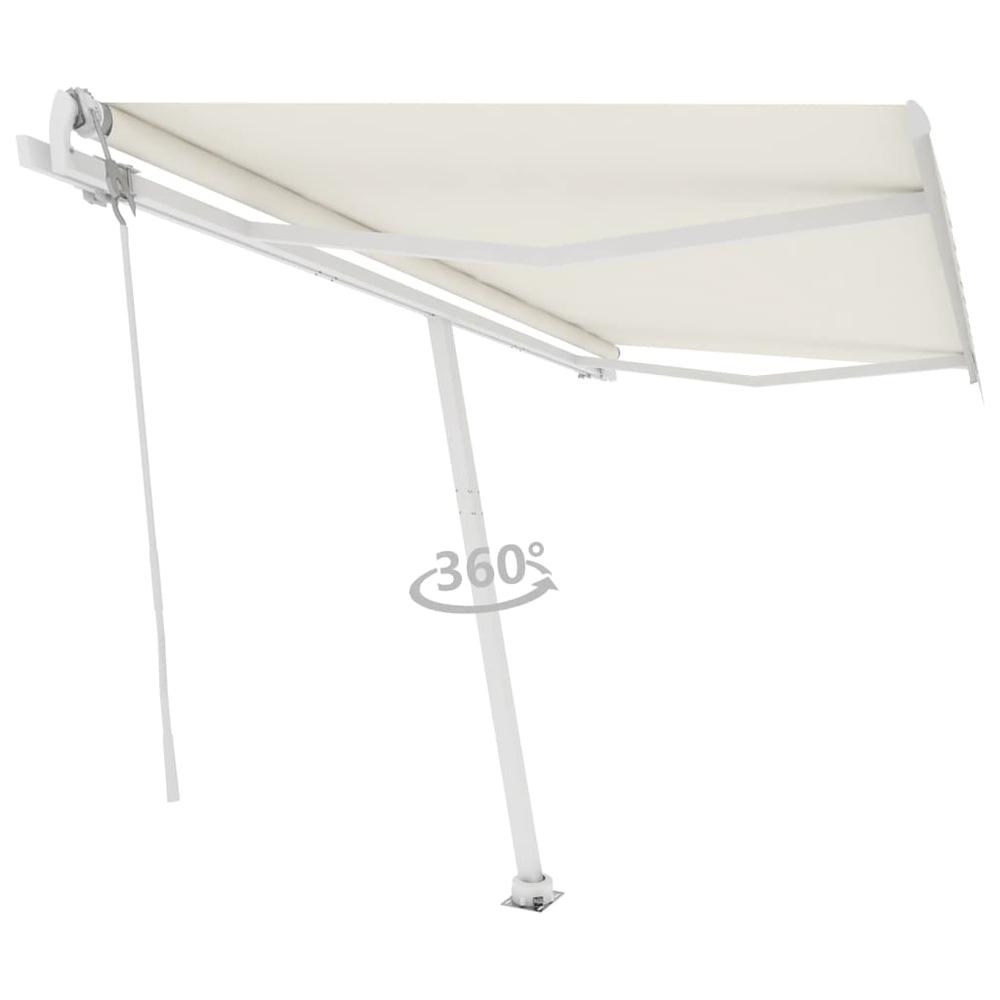 vidaXL Freestanding Automatic Awning 157.5"x118.1" Cream. Picture 1