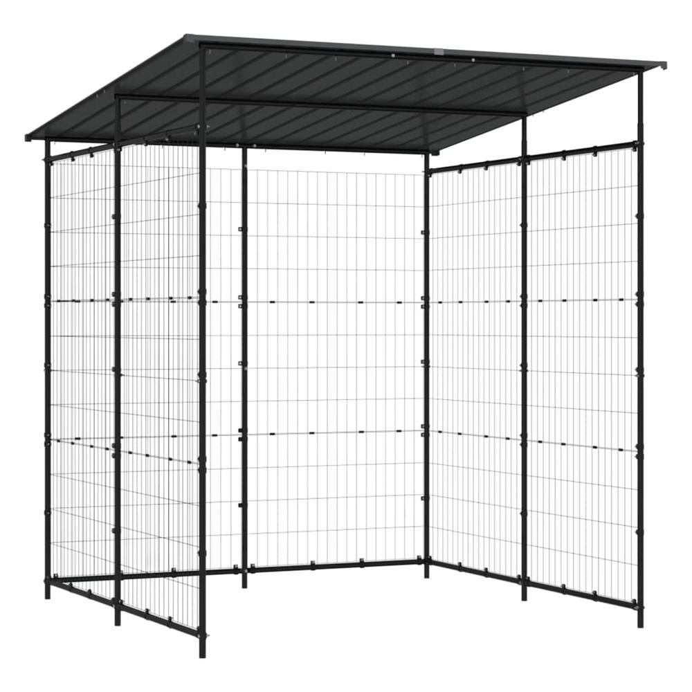 vidaXL Bicycle Shed 74.8"x74.8"x87.4" Steel Black. Picture 2