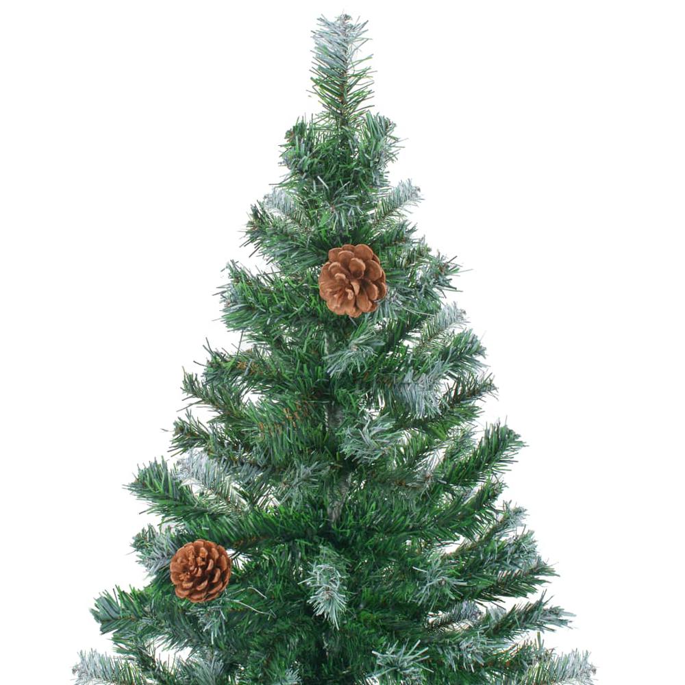 vidaXL Artificial Christmas Tree with LEDs&Pinecones 82.7". Picture 4
