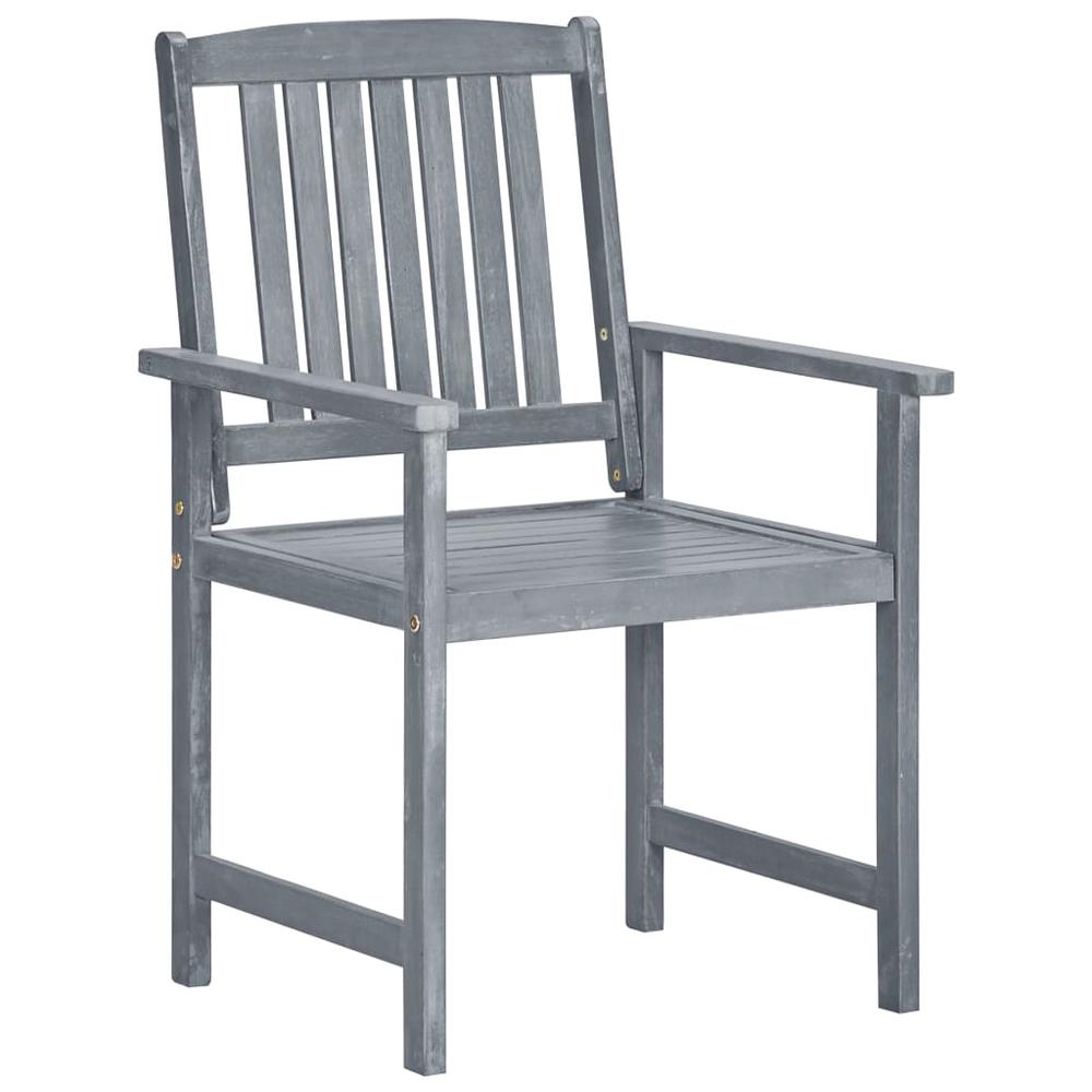vidaXL Patio Chairs 6 pcs Solid Acacia Wood Gray. Picture 2