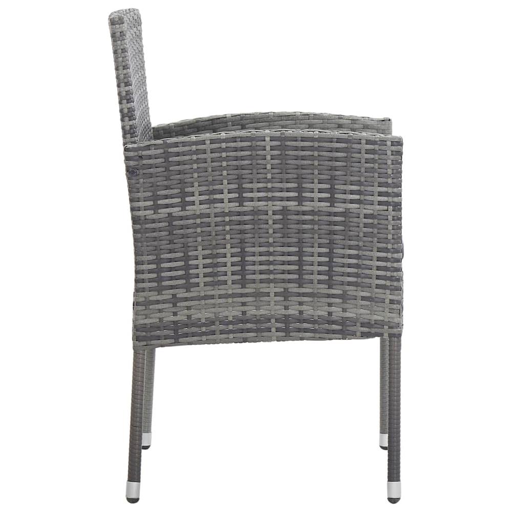 vidaXL Patio Chairs 4 pcs Poly Rattan Anthracite. Picture 4