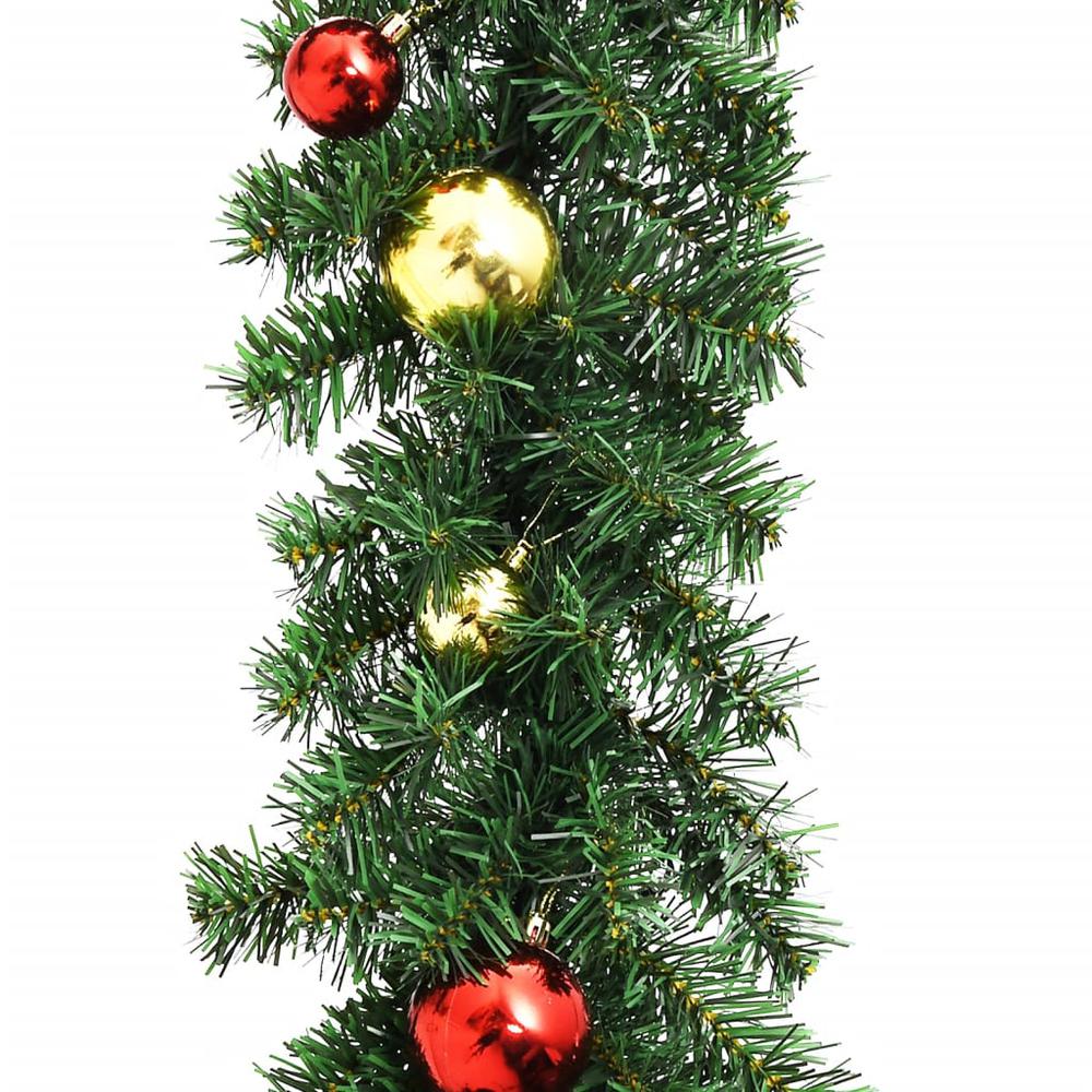 vidaXL Christmas Garland Decorated with Baubles and LED Lights 197". Picture 4