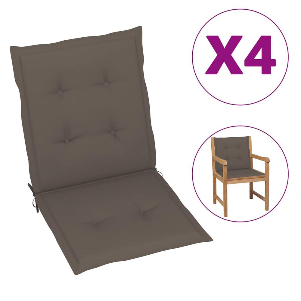 vidaXL Garden Chair Cushions 4 pcs Taupe 39.4"x19.7"x1.2". Picture 1