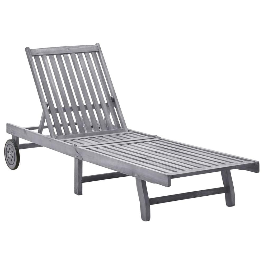 vidaXL Sun Lounger Solid Acacia Wood, 311872. Picture 1
