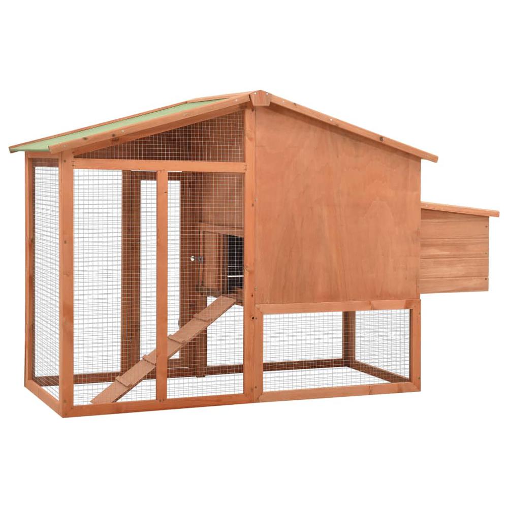 vidaXL Chicken Coop with Nest Box Solid Fir Wood. Picture 4