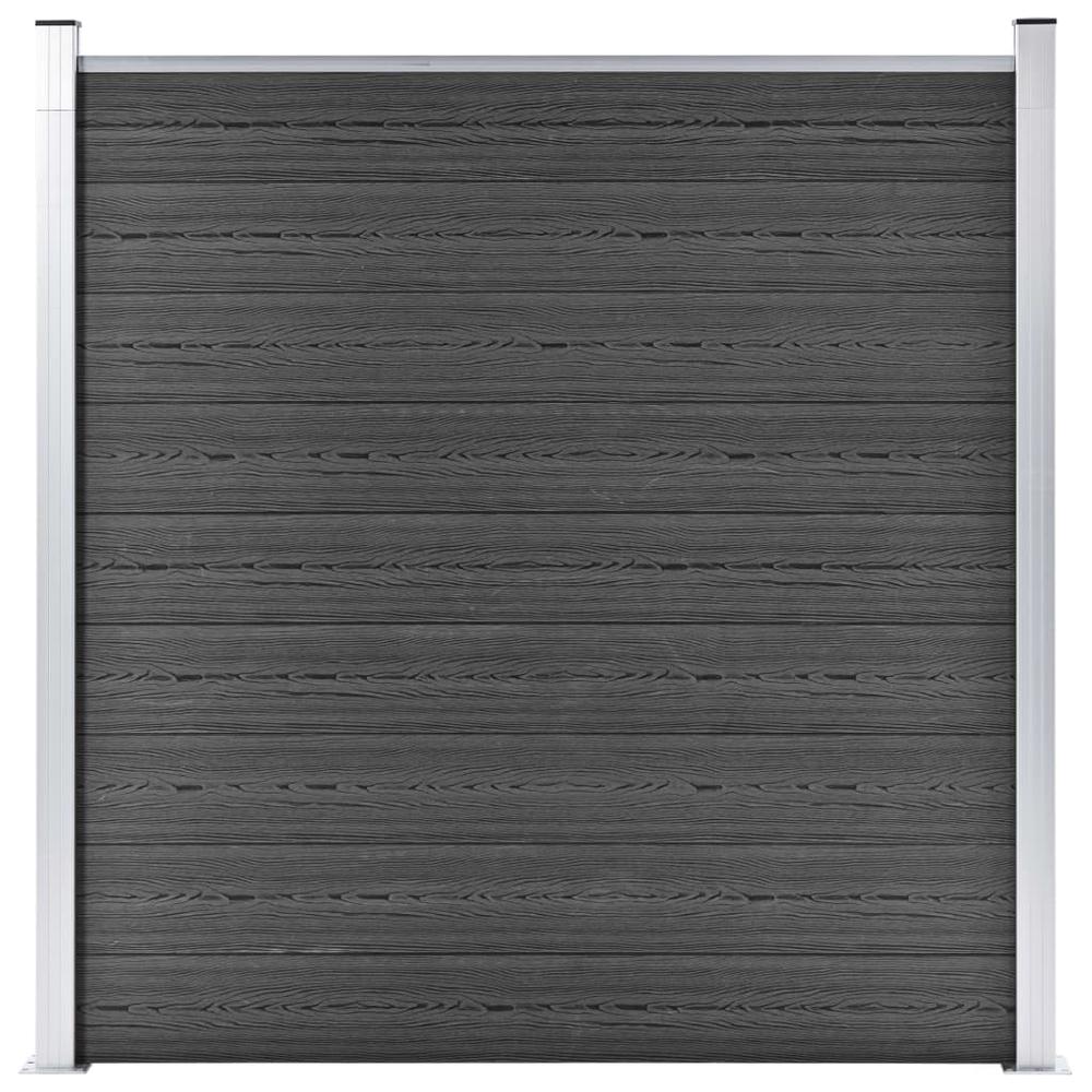 vidaXL Fence Panel WPC 70.9"x73.2" Black. Picture 1