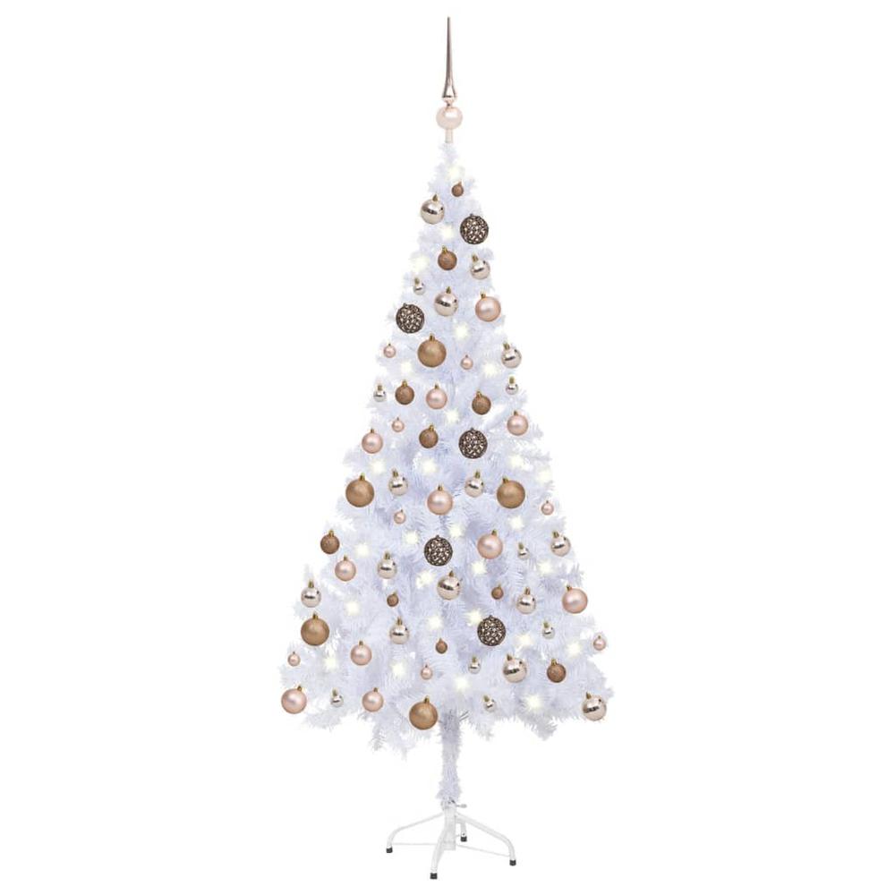 vidaXL Artificial Christmas Tree with LEDs&Ball Set 70.9" 620 Branches, 3077580. Picture 1