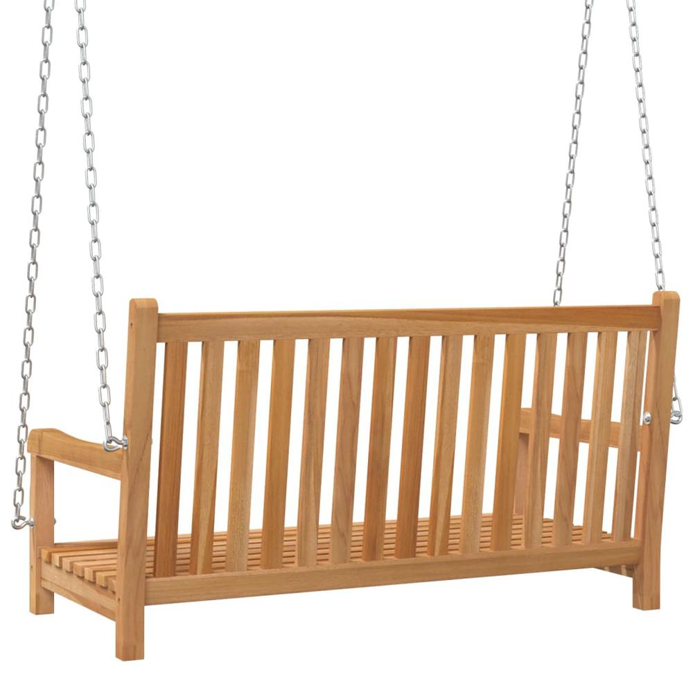 vidaXL Swing Bench Solid Teak Wood 44.9"x23.6"x25.2". Picture 4
