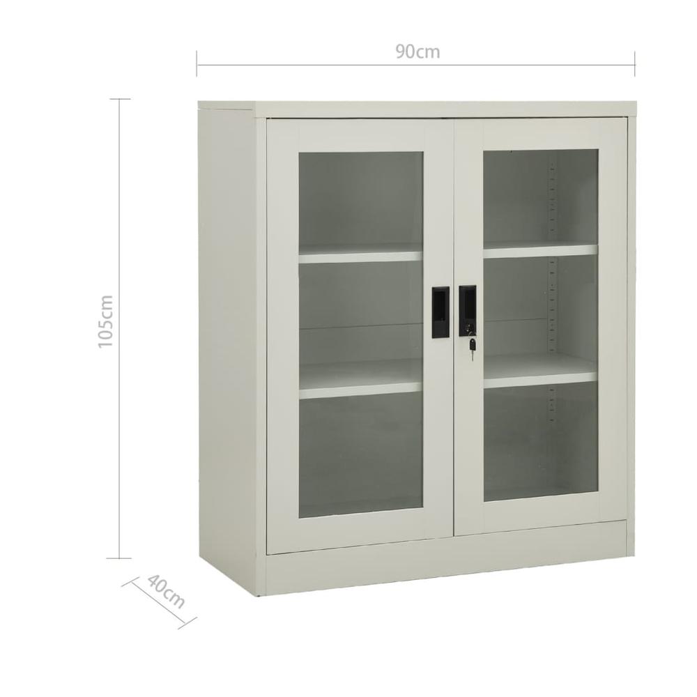 vidaXL Office Cabinet with Planter Box Light Gray 35.4"x15.7"x50.4" Steel. Picture 11