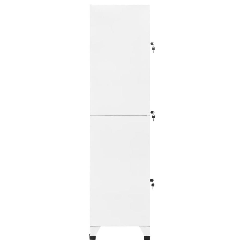 vidaXL Locker Cabinet White 15"x17.7"x70.9" Steel, 339780. Picture 4