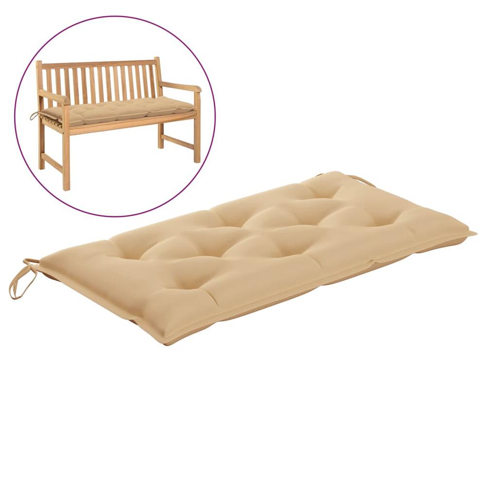 vidaXL Garden Bench Cushion Beige 43.3"x19.6"x2.7" Fabric. Picture 1