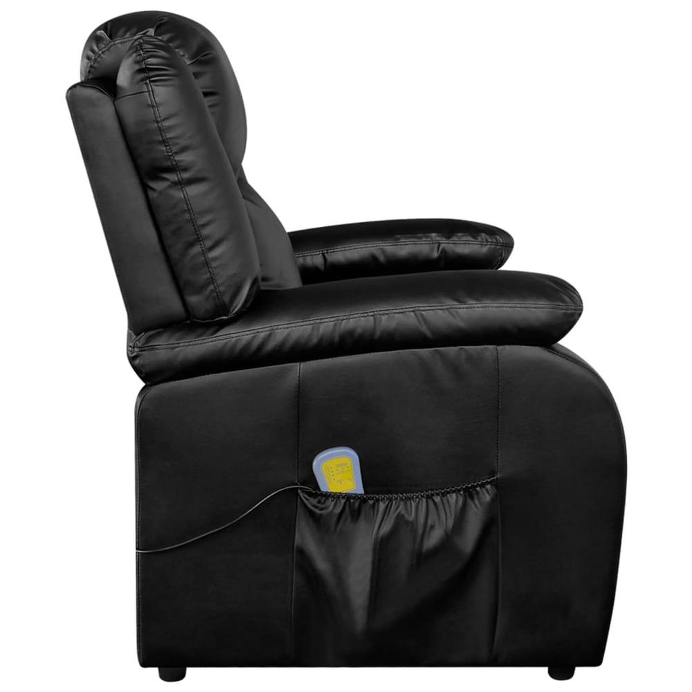 vidaXL Electric Massage Chair Black Faux Leather. Picture 3