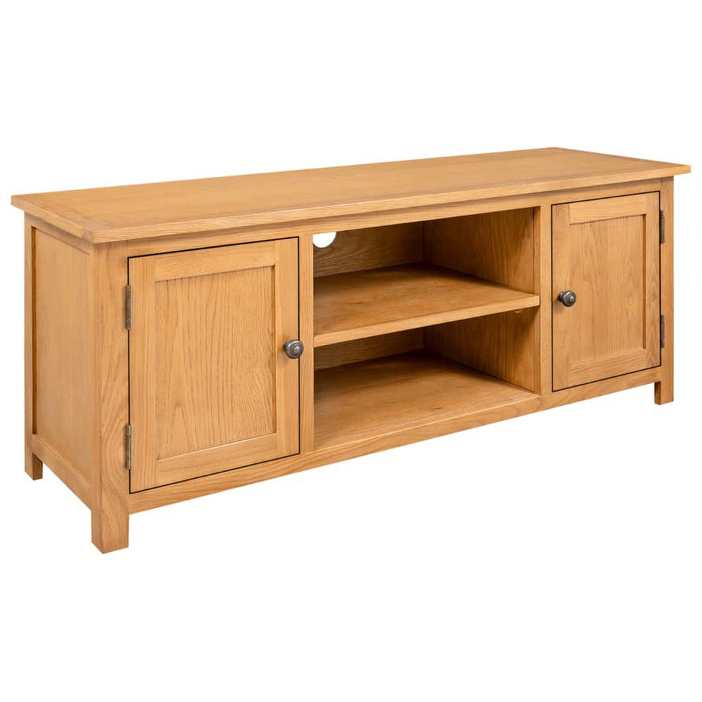 vidaXL TV Cabinet 43.3"x13.8"x17.3" Solid Oak Wood, 327434. Picture 1