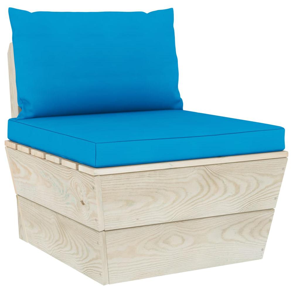 vidaXL Pallet Sofa Cushions 2 pcs Light Blue Fabric. Picture 1