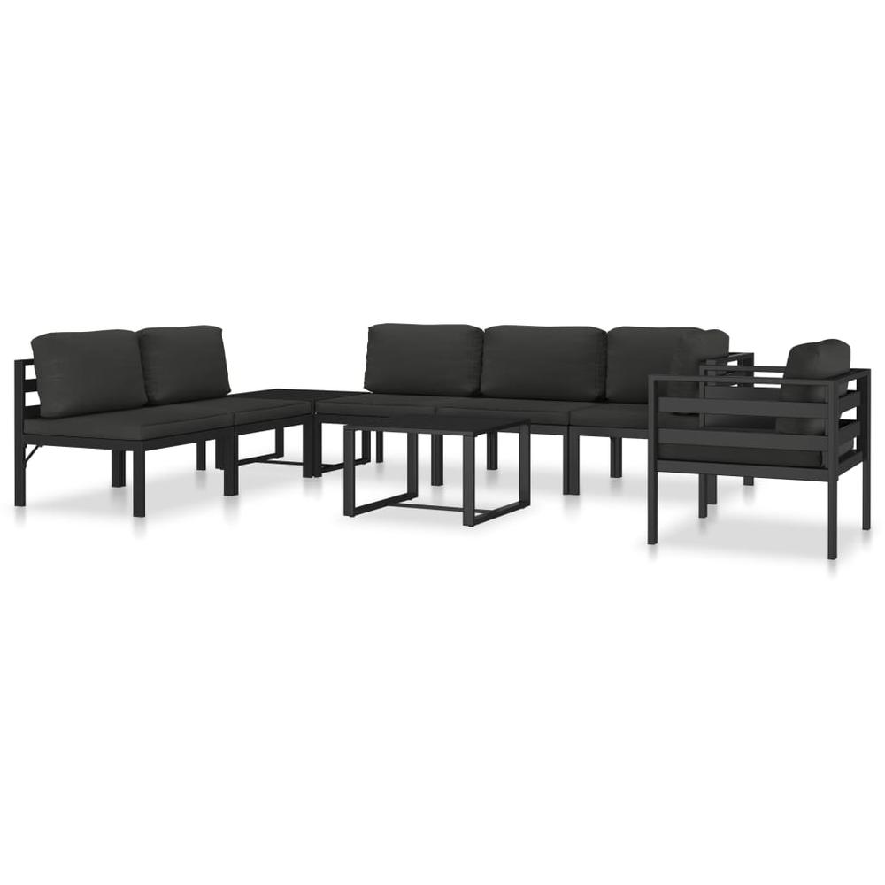 vidaXL Sectional Middle Sofa with Cushions Aluminum Anthracite. Picture 11