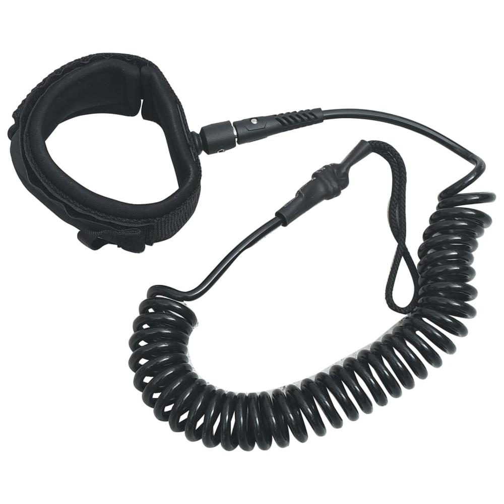 vidaXL SUP Coiled Leash Black 10 inch, 92205. Picture 1