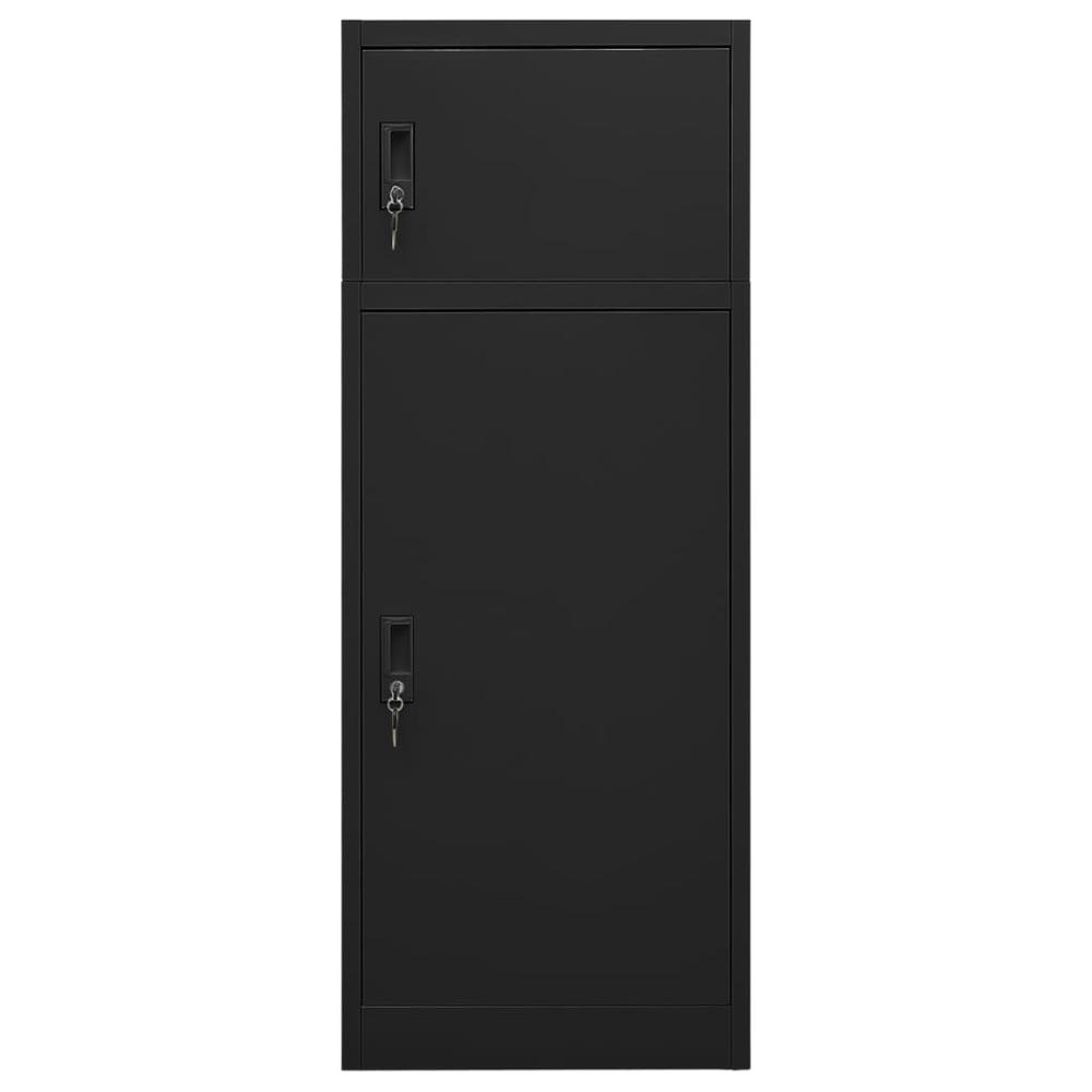 vidaXL Saddle Cabinet Black 20.9"x20.9"x55.1" Steel. Picture 2