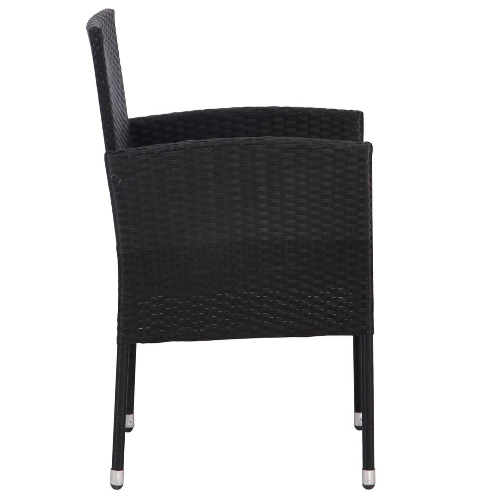vidaXL Patio Chairs 4 pcs Poly Rattan Black, 313125. Picture 4