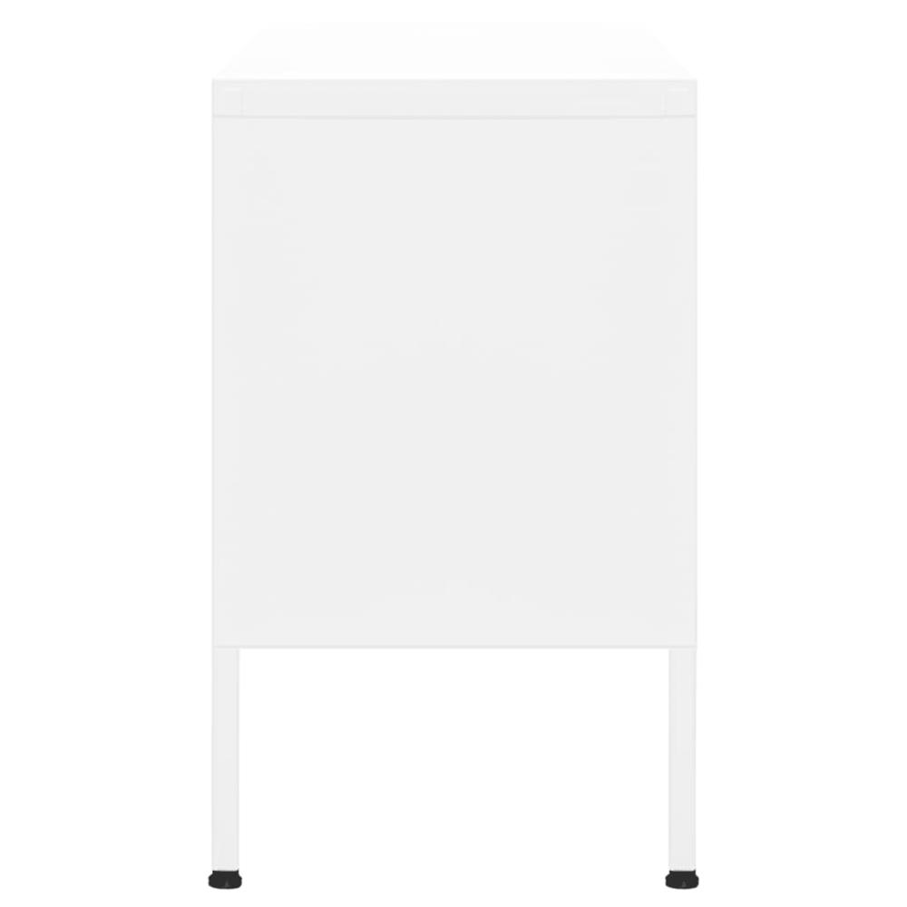 vidaXL TV Cabinet White 41.3"x13.8"x19.7" Steel, 336233. Picture 4