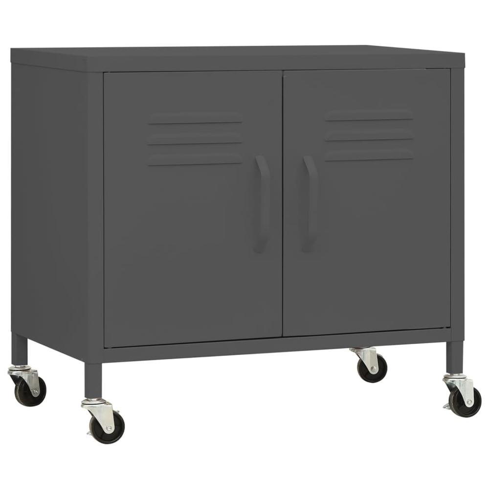 vidaXL Storage Cabinet Anthracite 23.6"x13.8"x22" Steel. Picture 2