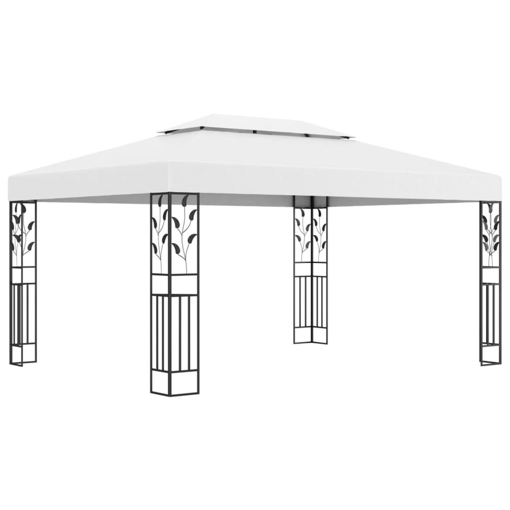 vidaXL Gazebo with Double Roof 118.1"x157.5" White 8030. Picture 1