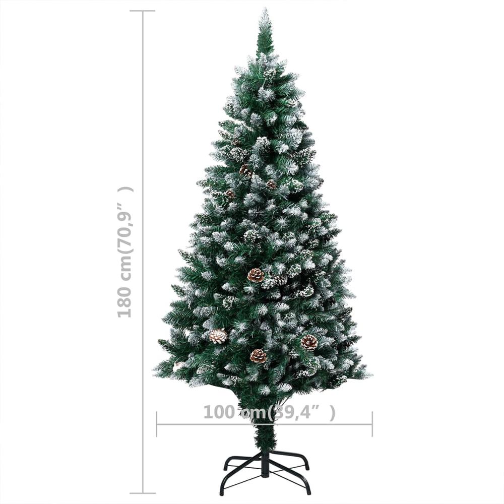 vidaXL Artificial Christmas Tree with LEDs&Ball Set&Pinecones 70.9", 3077531. Picture 12
