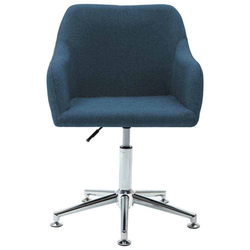 vidaXL Swivel Dining Chair Blue Fabric. Picture 2