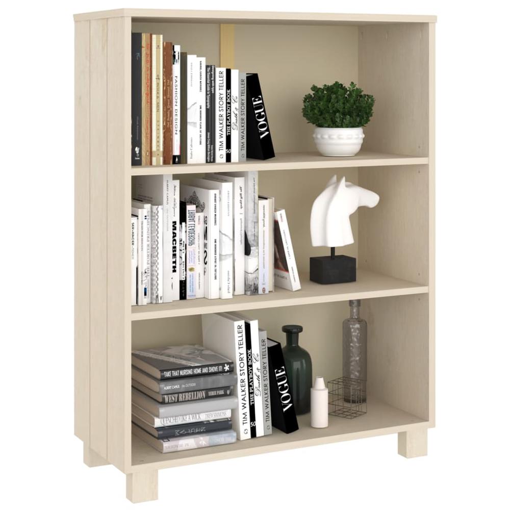 vidaXL Book Cabinet Honey Brown 33.5"x13.8"x44.1" Solid Wood Pine. Picture 4