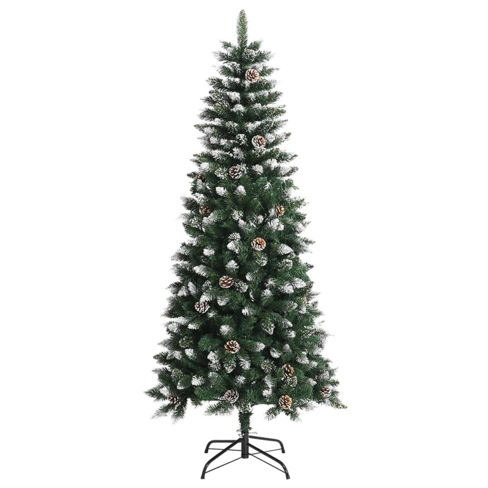 vidaXL Artificial Christmas Tree with Stand Green 59.1" PVC. Picture 2