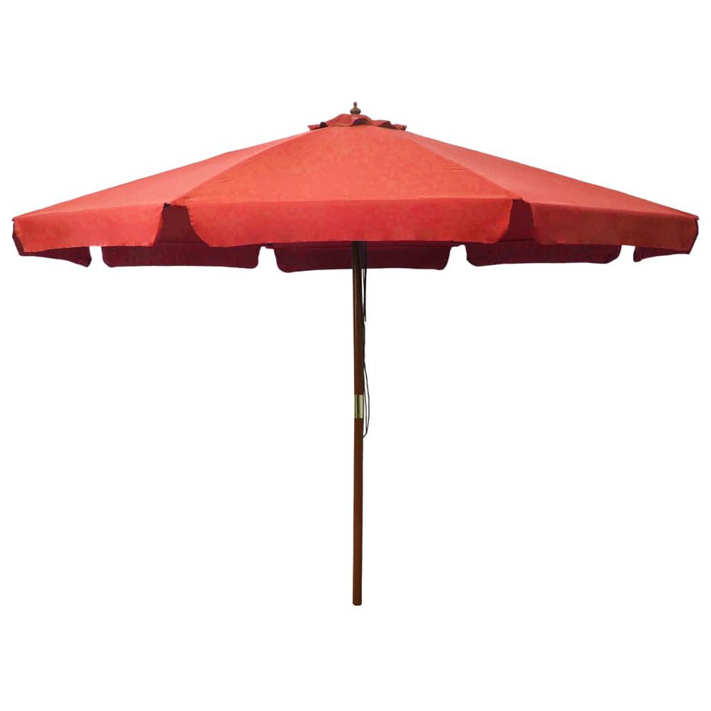 vidaXL Outdoor Parasol with Wooden Pole 129.9" Terracotta. Picture 1