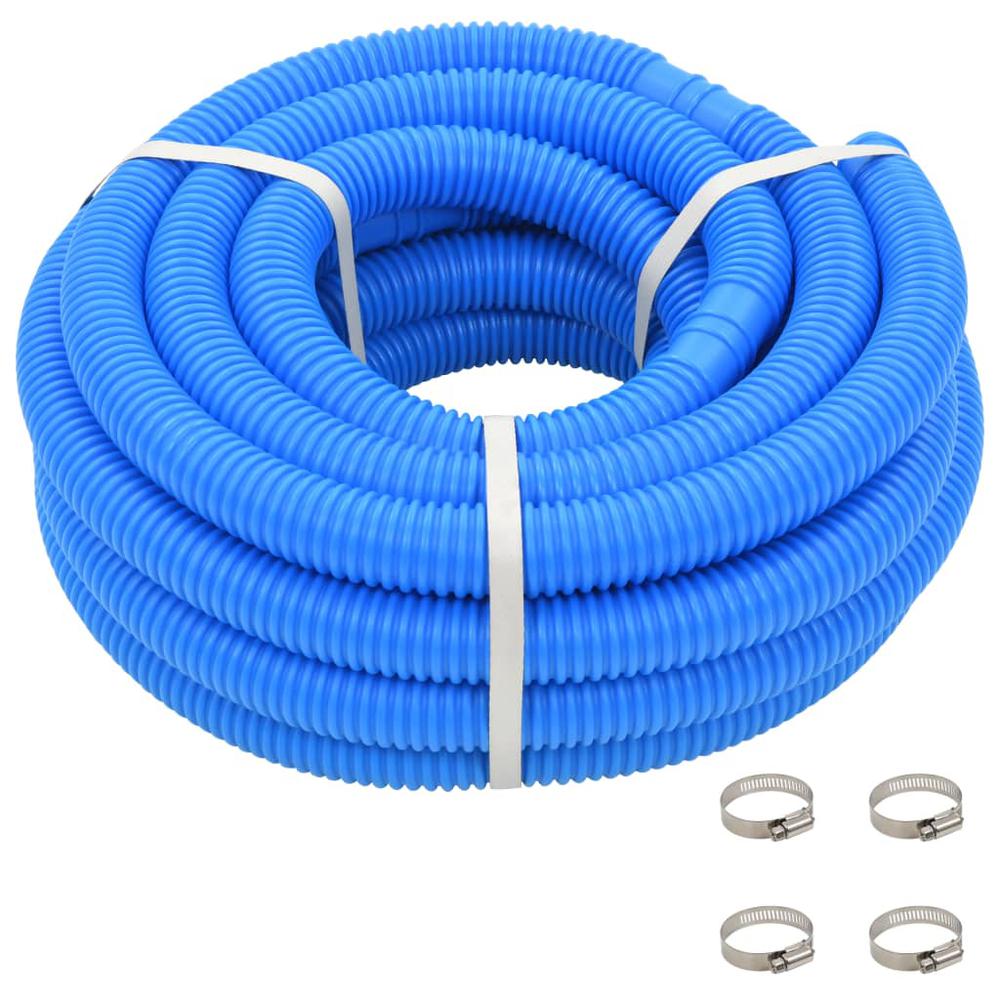 vidaXL Pool Hose with Clamps Blue 1.4" 39.3', 91750. Picture 1