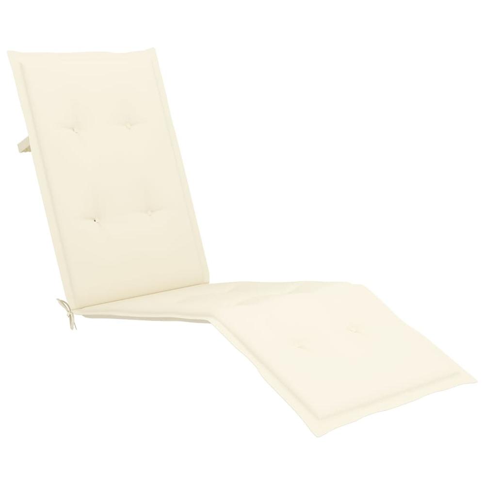 vidaXL Deck Chair Cushion Cream (29.5"+41.3")x19.7"x1.2". Picture 2