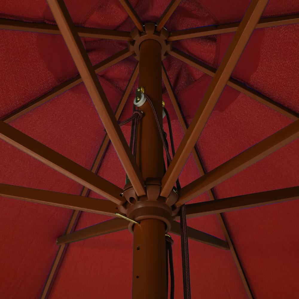 vidaXL Outdoor Parasol with Wooden Pole 129.9" Terracotta. Picture 4