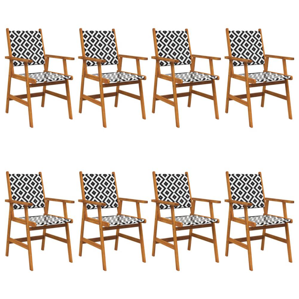 vidaXL Patio Chairs 8 pcs Solid Acacia Wood, 3096601. Picture 2