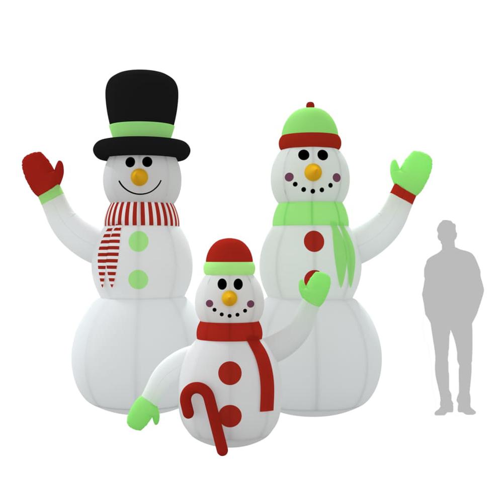 vidaXL Inflatable Snowman Family with LEDs 141.7". Picture 11