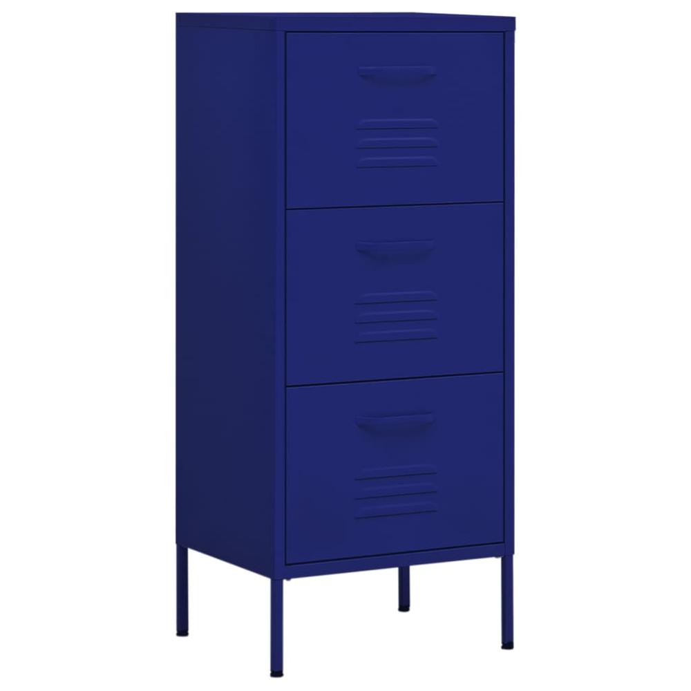 vidaXL Storage Cabinet Navy Blue 16.7"x13.8"x40" Steel, 336181. Picture 2