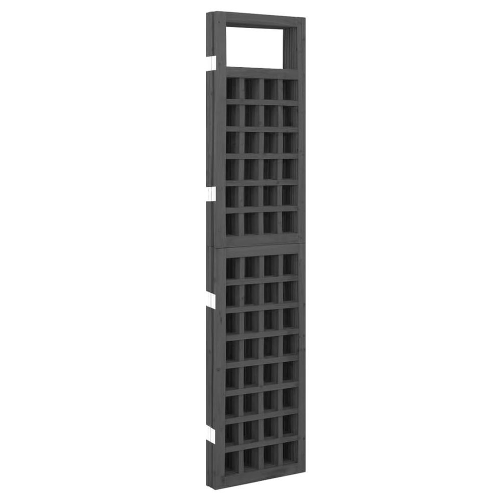 vidaXL 4-Panel Room Divider/Trellis Solid Fir Wood Black 63.4"x70.9". Picture 4