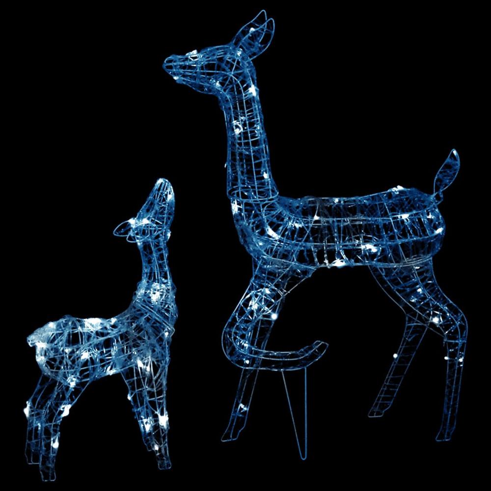 vidaXL Acrylic Reindeer Family Christmas Decoration 160 LED Cold White. Picture 2