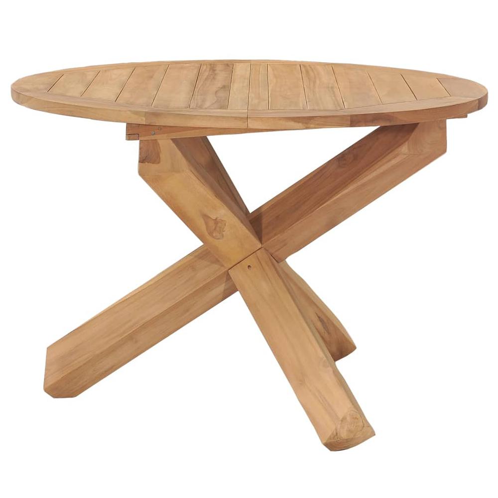 vidaXL Patio Dining Table Ã˜43.3"x29.5" Solid Teak Wood. Picture 3