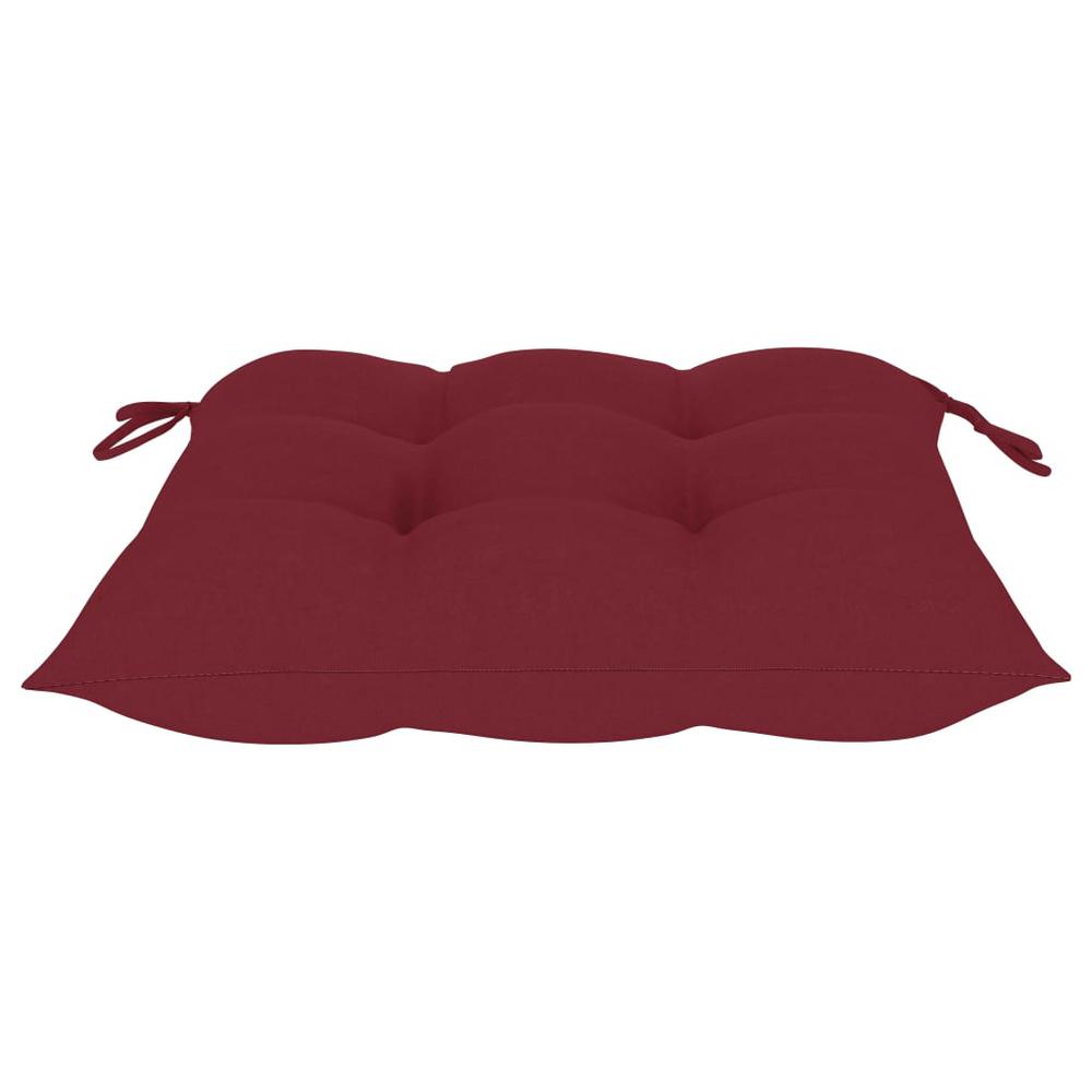 vidaXL Chair Cushions 6 pcs Wine Red 15.7"x15.7"x2.8" Fabric. Picture 4
