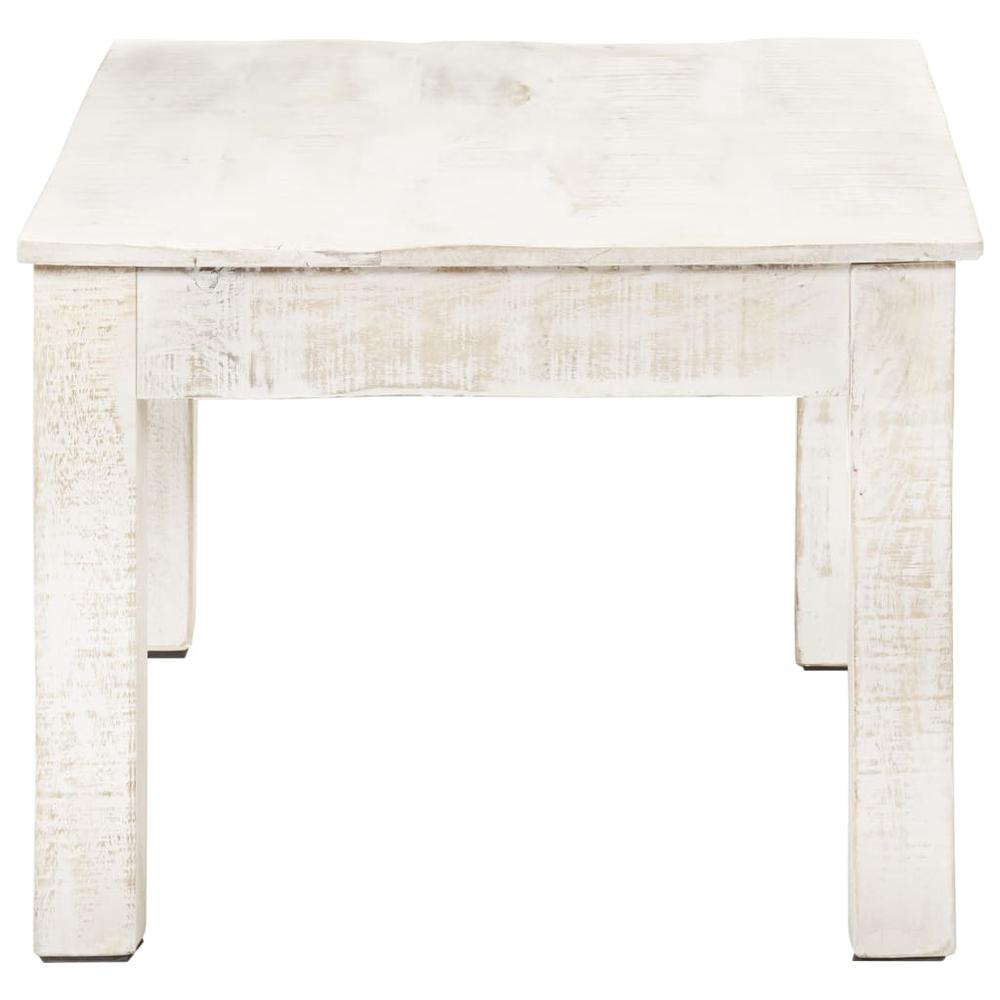 vidaXL Coffee Table White 43.3"x23.6"x17.7" Solid Mango Wood. Picture 3