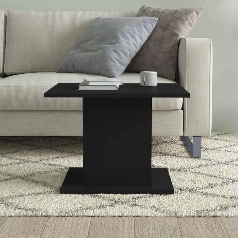 vidaXL Coffee Table Black 21.9"x21.9"x15.7" Engineered Wood. Picture 4