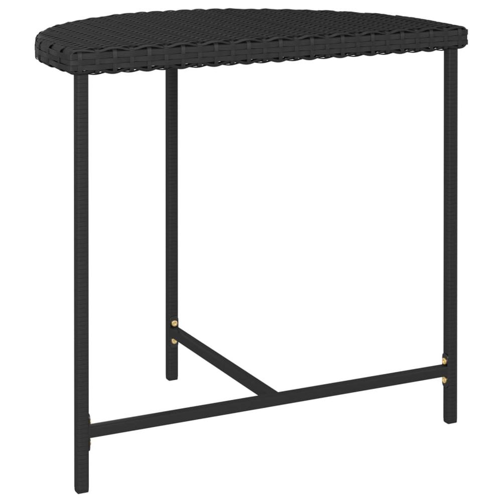 vidaXL Patio Table Black 31.5"x19.7"x29.5" Poly Rattan. Picture 3