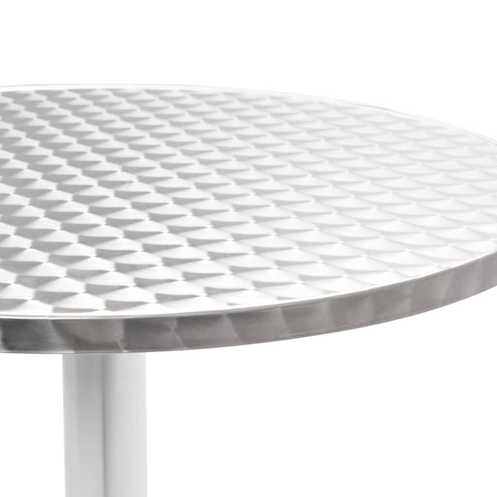 vidaXL Patio Table Silver 23.6"x27.6" Aluminum. Picture 2