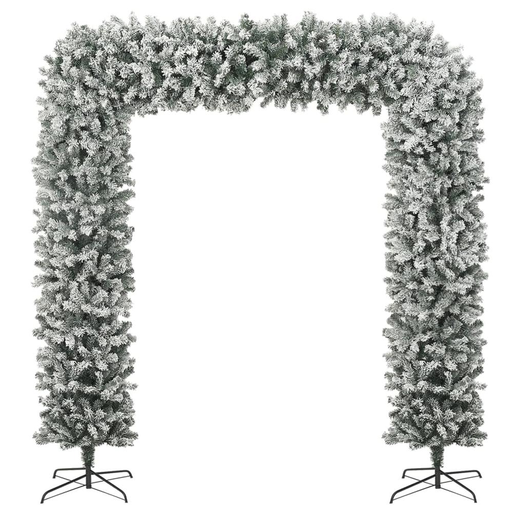 vidaXL Christmas Tree Arch with Flocked Snow 94.5". Picture 2