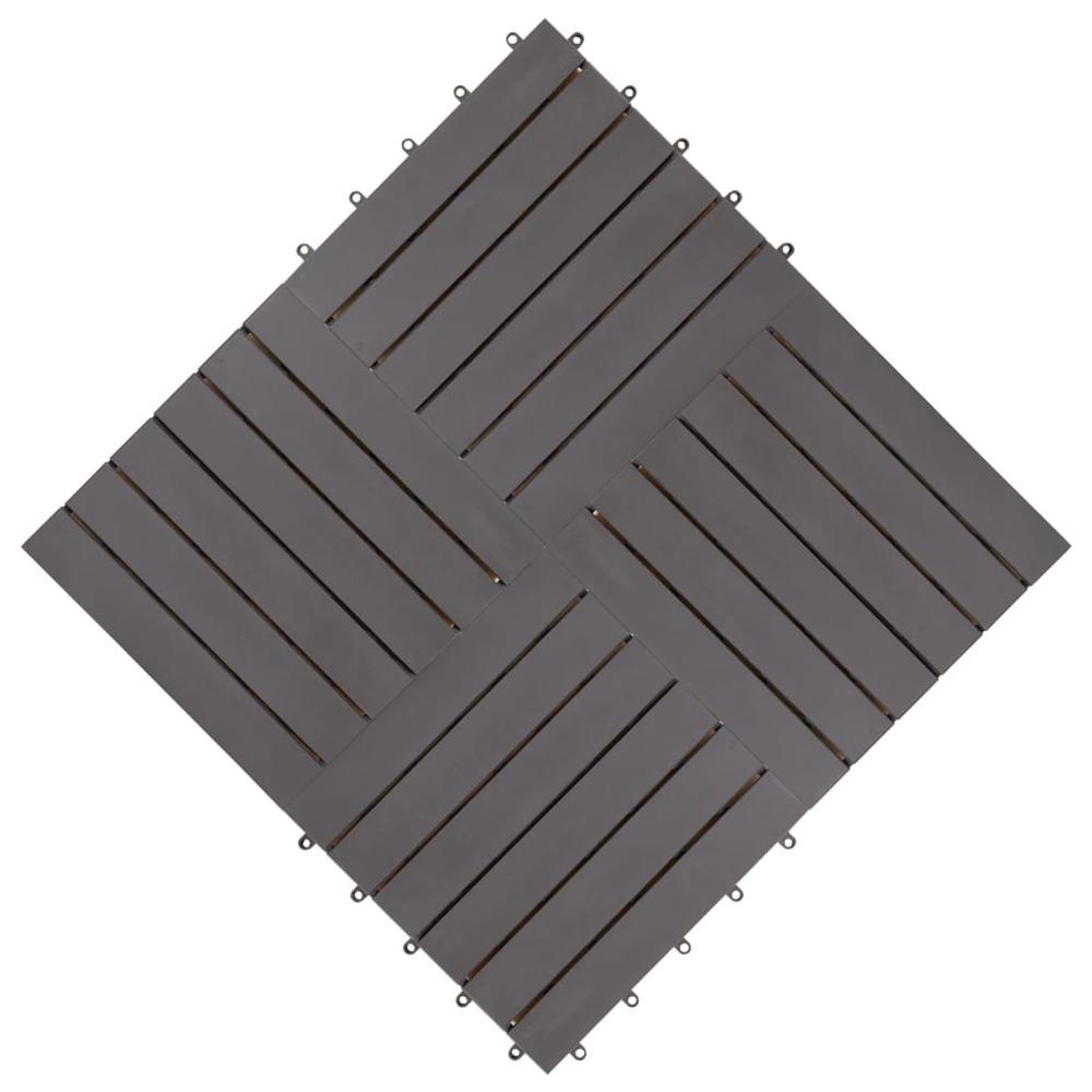 vidaXL Decking Tiles 30 pcs Gray Wash 11.8"x11.8" Solid Acacia Wood. Picture 4