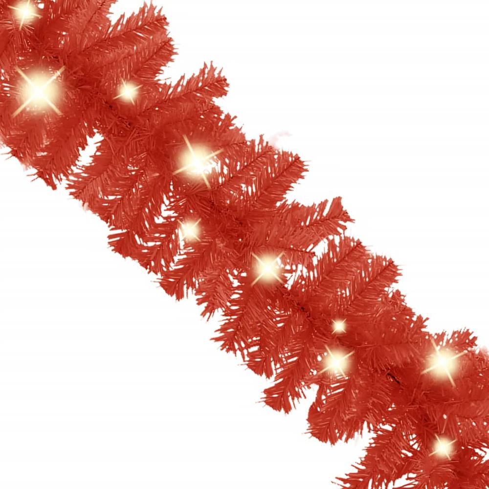 vidaXL Christmas Garland with LED Lights 393.7" Red. Picture 4